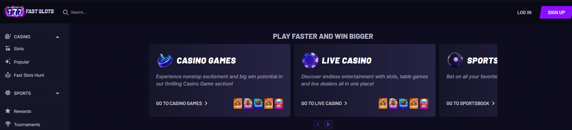 fast slots main page
